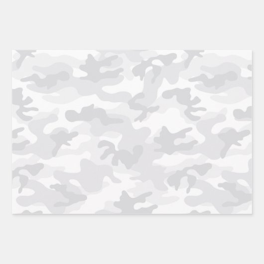 Camo White Grey Adventure Fun Inpakpapier Vel (Voorkant)