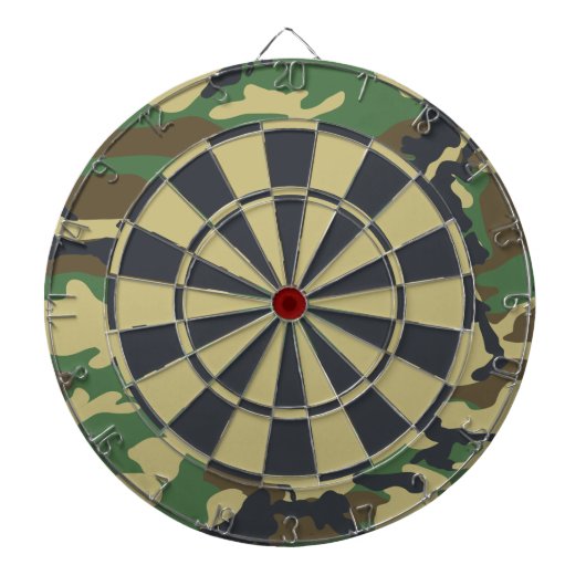 Camo Woodland Camouflage Dartbord (Voorkant)