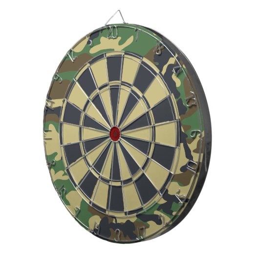 Camo Woodland Camouflage Dartbord (Voorkant Rechts)