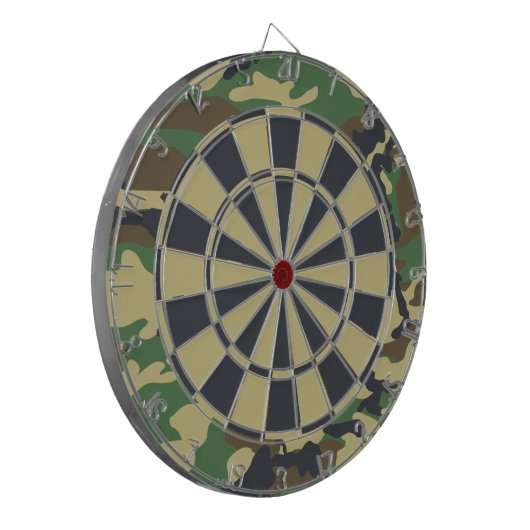 Camo Woodland Camouflage Dartbord (Voorkant Links)