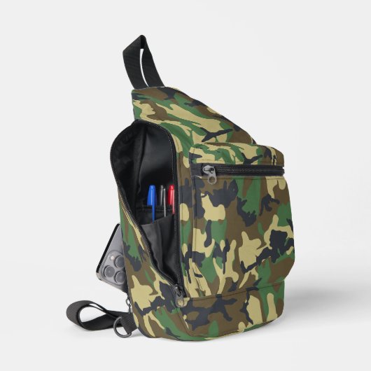 Camo Woodland Sling Bag (Open)