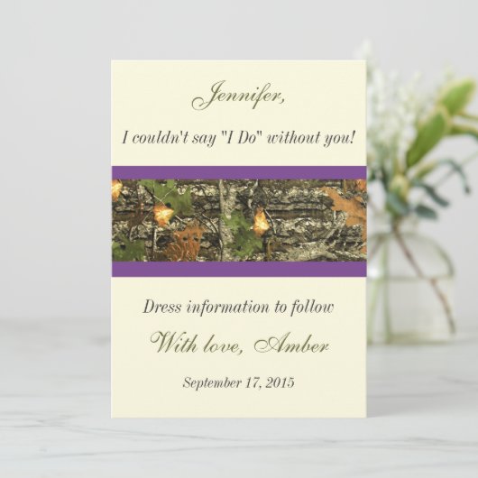 Camo Zal jij mijn bruidmaidenuitnodiging zijn? Kaart (Staand voorkant)