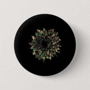 Camo Zonnebloem Hide Hunting Hippie Avontuur Natuu Ronde Button 5,7 Cm