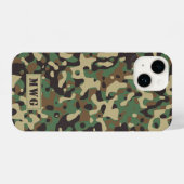 Camocamouflagepatroonmonogram initialen iPhone hoesje (Achterkant horizontaal)