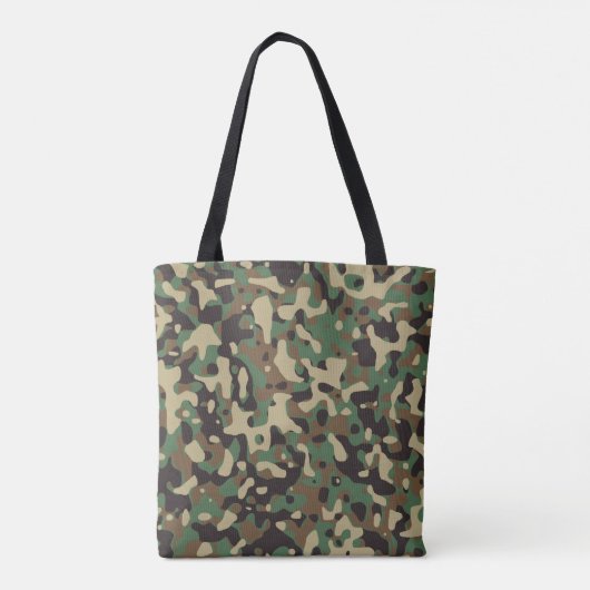 Camocamouflagepatroonmonogram initialen tote bag (Achterkant)
