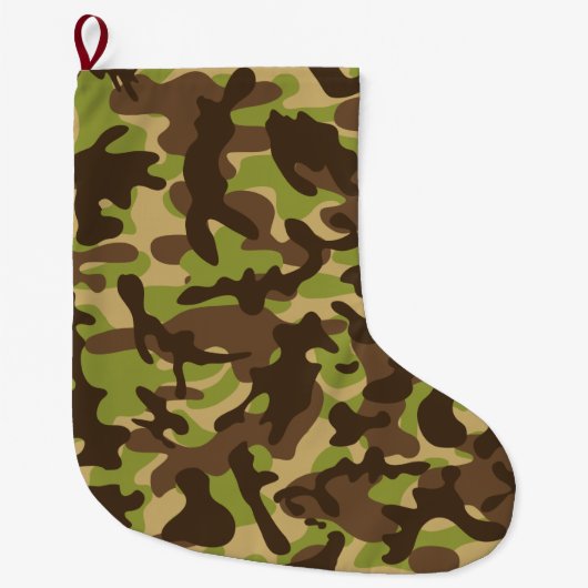 Camoefage in cascade-stijl grote kerstsok (Voorkant)