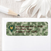 Camoflage-adreslabel van de specialist in het lege etiket (Insitu)