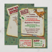 Camoflage Deer Hunting Birthday Party Kaart (Voorkant / Achterkant)
