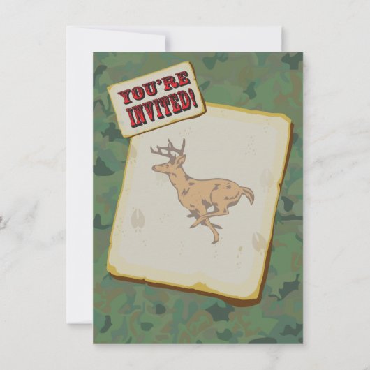 Camoflage Deer Hunting Birthday Party Kaart (Achterkant)