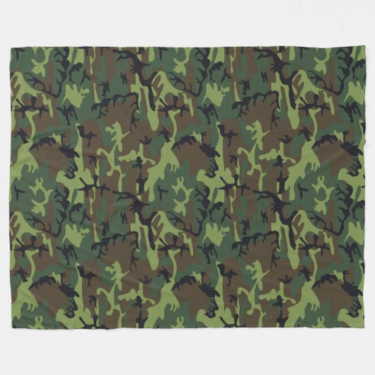 CAMOFLAGE HUNTING PATTERN FLEECE DEKEN (Voorkant (Horizontaal))