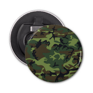 CAMOFLAUGE ARMY SOLDIER MILITAIR PATROON ONTWERP BUTTON FLESOPENER
