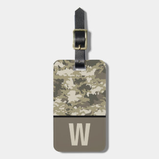 Camoflauge, Camo, Colour Block Kind Initiaal Bagagelabel
