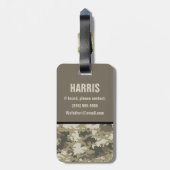 Camoflauge, Camo, Colour Block Kind Initiaal Bagagelabel (Achterkant verticaal)