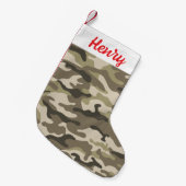 Camoflauge Christmas Stocking - Personalized Name Kleine Kerstsok (Voorkant (Hangend))
