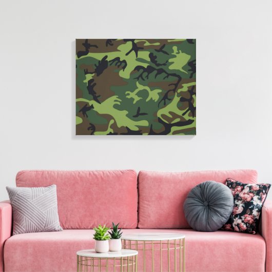 CAMOFLAUGE PATROON CANVAS AFDRUK (Insitu (Woonkamer))
