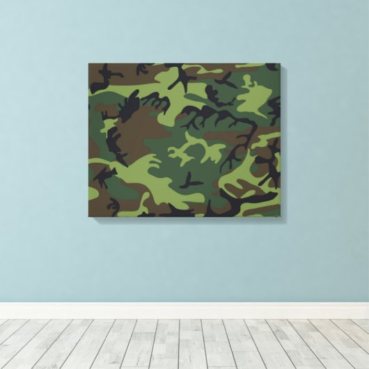 CAMOFLAUGE PATROON CANVAS AFDRUK (Insitu (Houten vloer))