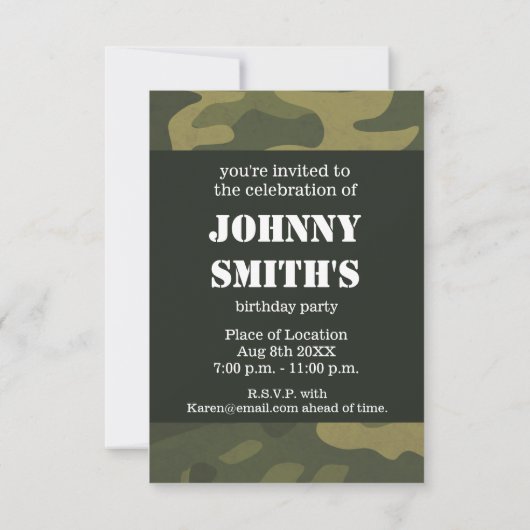 Camoflauge Save The Date (Achterkant)