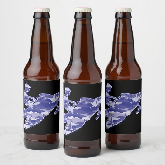 Camoflauge Snowmobiler Bier Etiket (Flessen)