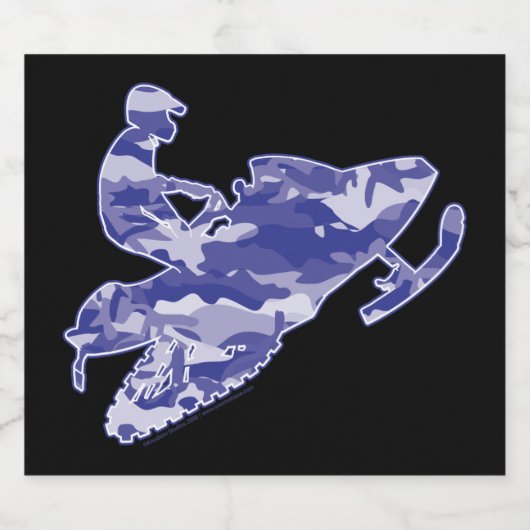 Camoflauge Snowmobiler Bier Etiket (Enkel label)