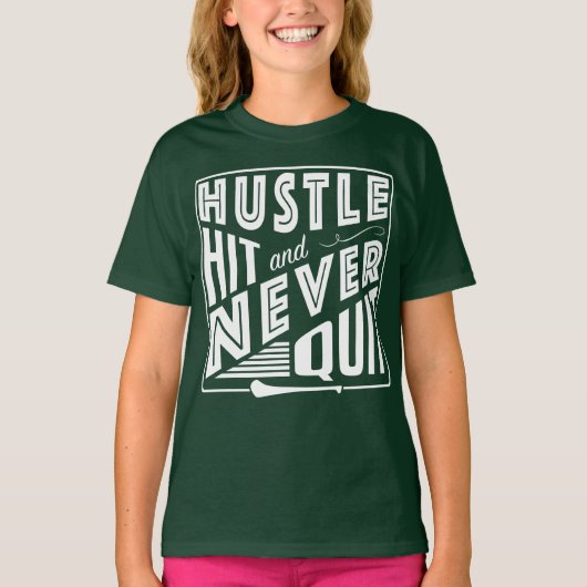 Camogie Hustle Hit & Never Quit, Gaelic Games T-shirt (Voorkant)