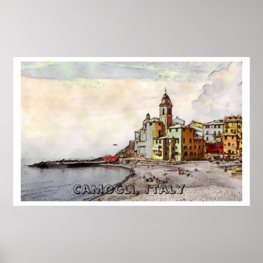 Camogli Beach, lg poster (Voorkant)
