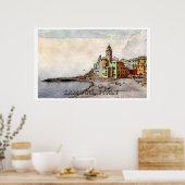Camogli Beach, lg poster (Keuken)