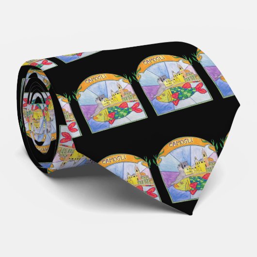 Camogli Fish Stropdas (Opgerold)