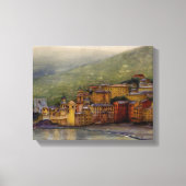 Camogli, Italië waterverf schilderij verpakt Canvas Afdruk (Voorkant)