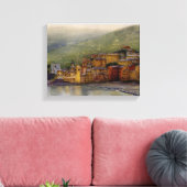 Camogli, Italië waterverf schilderij verpakt Canvas Afdruk (Insitu (Woonkamer))