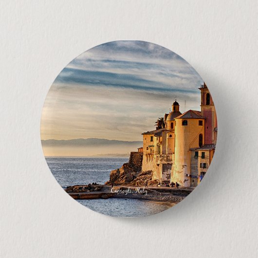 Camogli, schilderachtig foto van Italië Ronde Button 5,7 Cm (Voorkant)