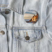 Camogli, schilderachtig foto van Italië Ronde Button 5,7 Cm (In situ)