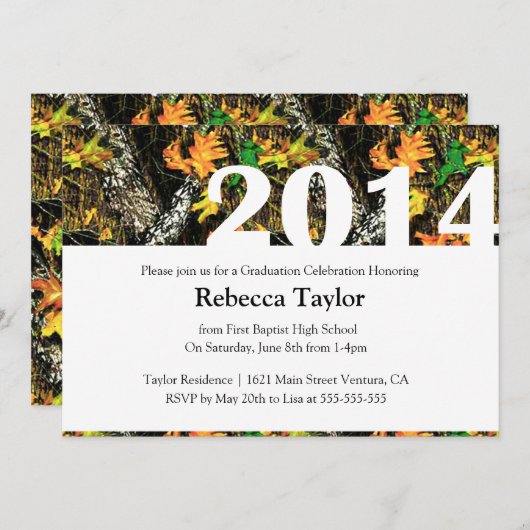 Camoklasse 2014 Afstuderen Uitnodiging (Voorkant / Achterkant)