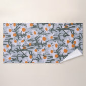 Camomile field seamless pattern on gray background badhanddoek (Badhanddoek)