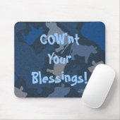 CaMOOflage Koe collage in blauw Muismat (Met muis)