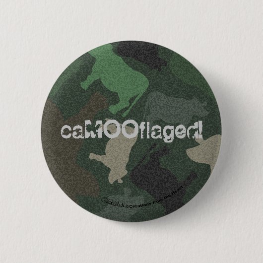 CaMOOflage Koe Collage in Groen Ronde Button 5,7 Cm (Voorkant)
