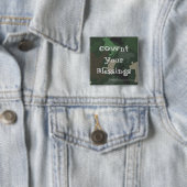 CaMOOflage Koe Collage in Groen Vierkante Button 5,1 Cm (In situ)
