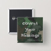CaMOOflage Koe Collage in Groen Vierkante Button 5,1 Cm (Voorkant /achterkant)