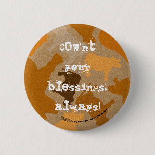 CaMOOflage Koe Collage in Sinaasappel Ronde Button 5,7 Cm