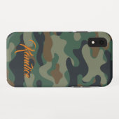 Camoppatroon met Oranje monogram Case-Mate iPhone Case (Achterkant (horizontaal))