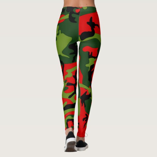 Camorode en groene smog leggings (Achterkant)