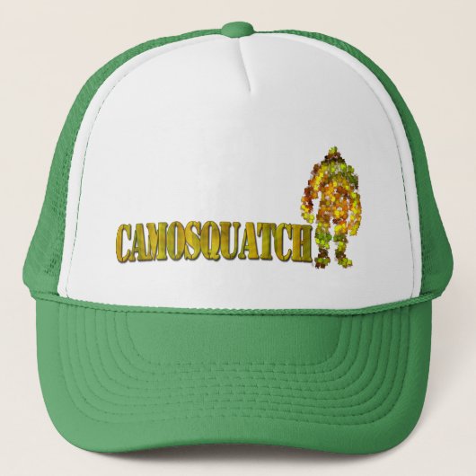 CamoSquatch: Bobo zal nooit een Bigfoot vinden Trucker Pet (Voorkant)