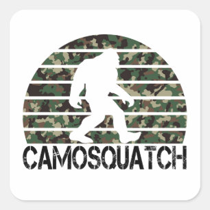 Camosquatch Grappige Bigfoot Vierkante Sticker