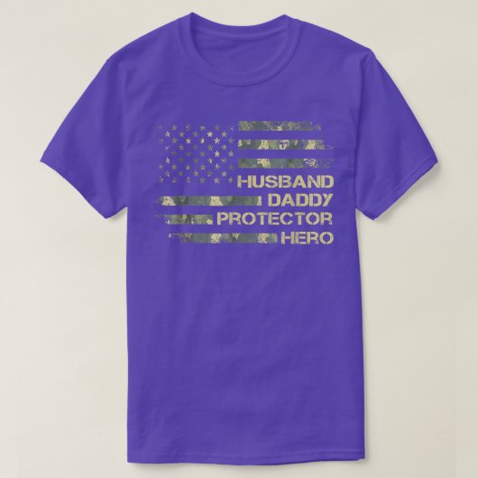 Camoue Husband Papa Protector Hero Army Vader's T-shirt (Design voorkant)