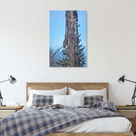Camouflaed Great Grey Owl and Tree Wildlife Foto Canvas Afdruk (Insitu (Slaapkamer))