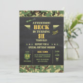 Camouflag verjaardaguitnodiging kaart (Staand voorkant)