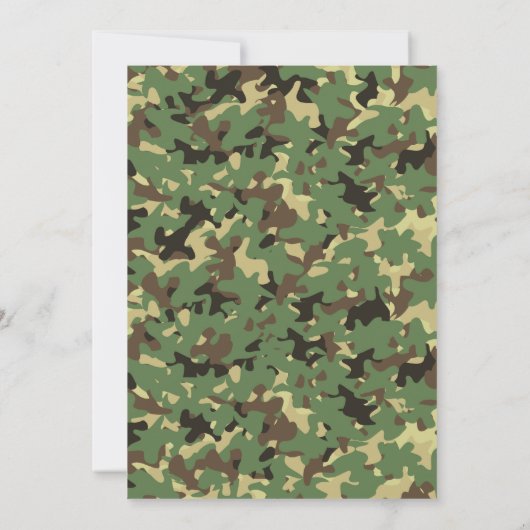 Camouflag verjaardaguitnodiging kaart (Achterkant)