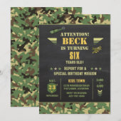 Camouflag verjaardaguitnodiging kaart (Voorkant / Achterkant)