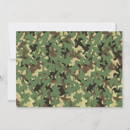 Camouflag verjaardaguitnodiging kaart (Achterkant)