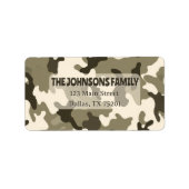 Camouflage Aards Bruin & Tan Retouradreslabel Etiket (Voorkant)
