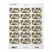 Camouflage Aards Bruin & Tan Retouradreslabel Etiket (Full Sheet)
